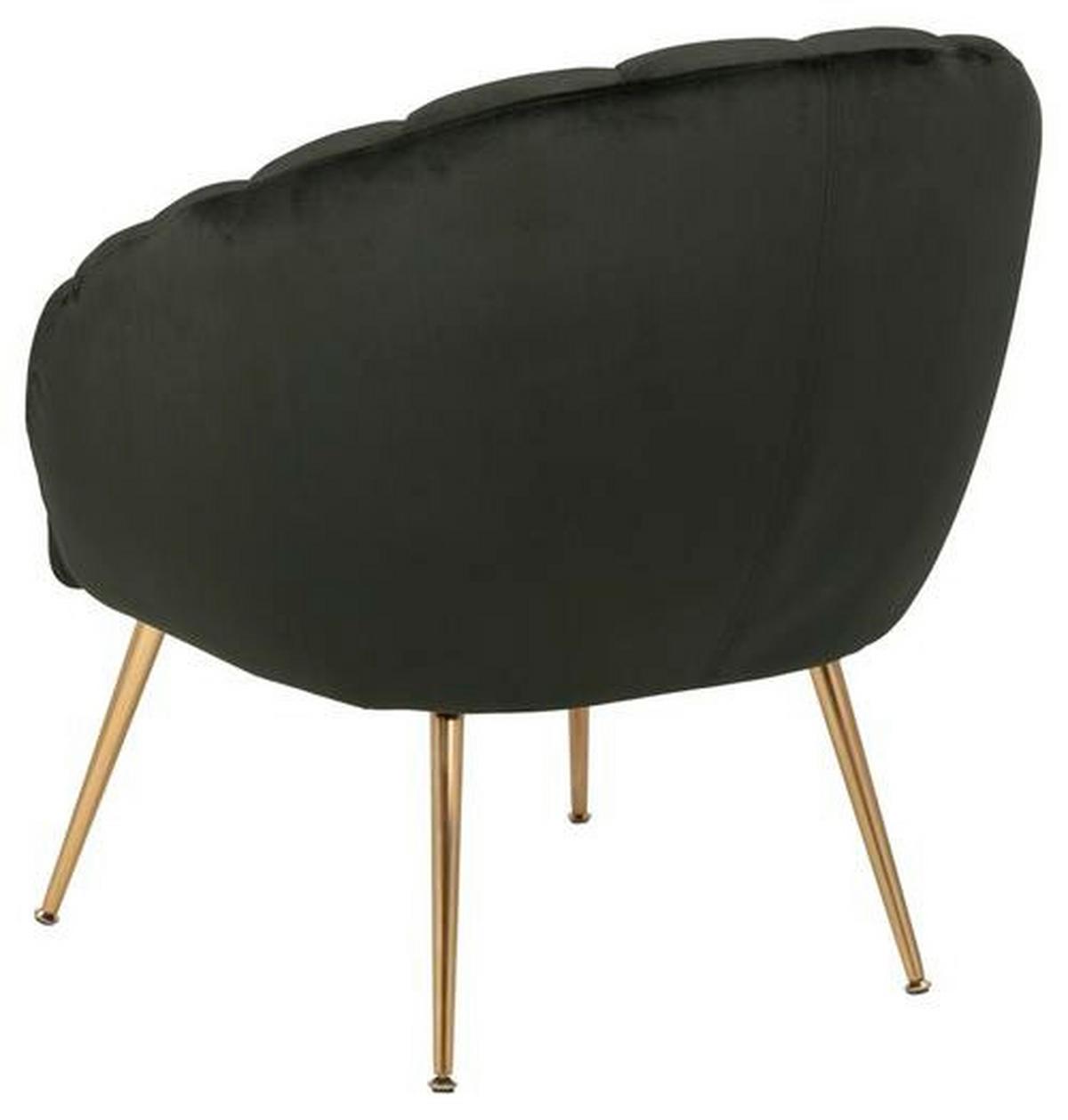 Esszimmerstuhl Daniella Dunkelgrün Gepolstert - Dunkelgrün/Goldfarben, Design, Textil/Metall (76/81/76cm) - Livetastic