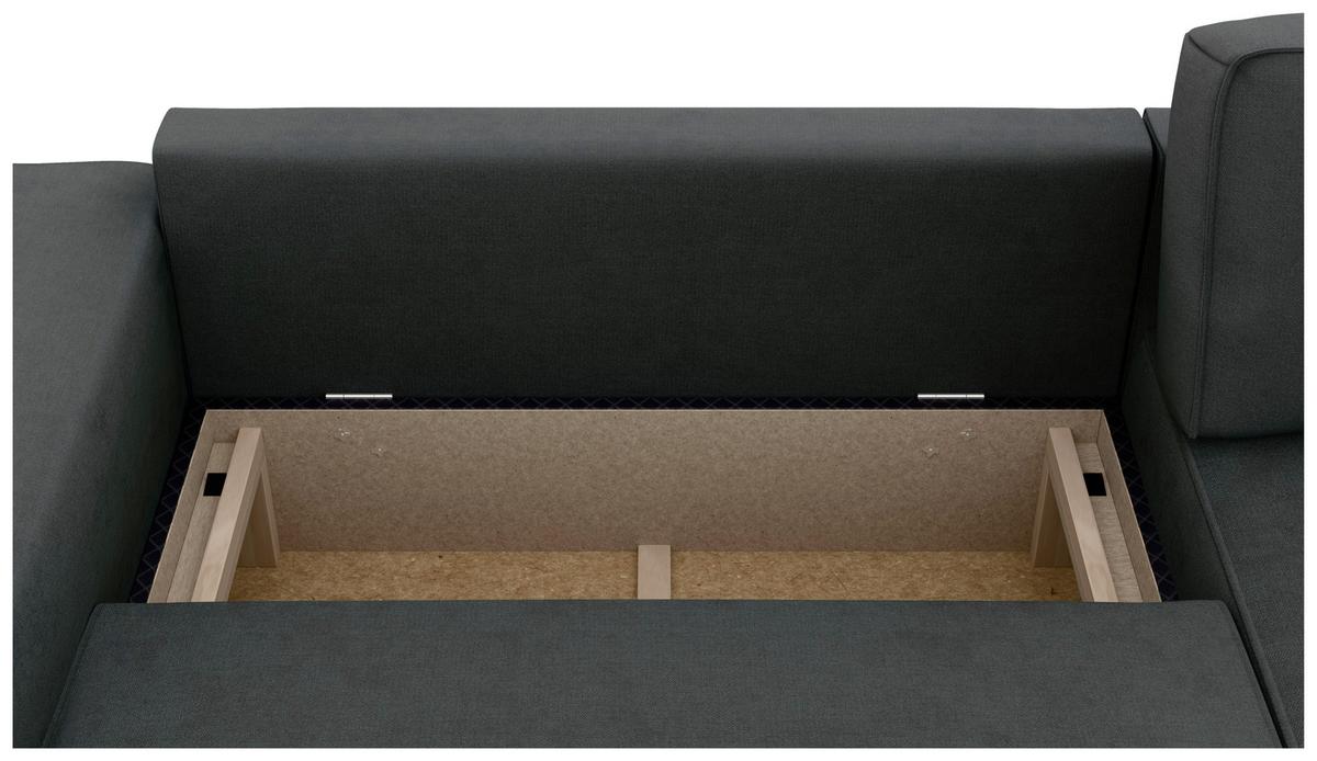 Ecksofa Chance Anthrazit S: 265x164 cm - Anthrazit/Schwarz, MODERN, Textil (265/164cm) - Trendmanufaktur