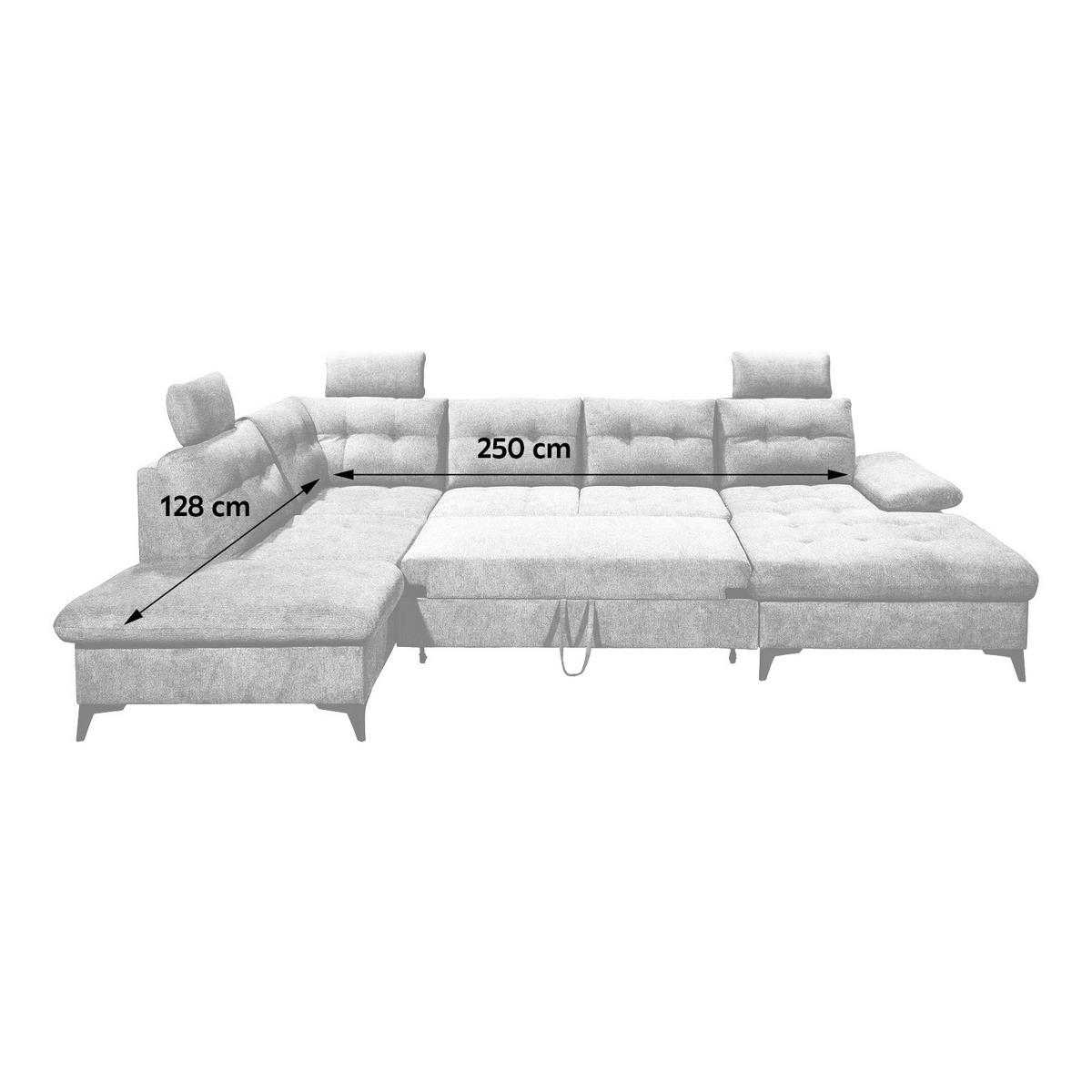 Wohnlandschaft Durban Mit Bettfunktion Grau - Schwarz/Grau, KONVENTIONELL, Textil (218/324/170cm) - MID.YOU