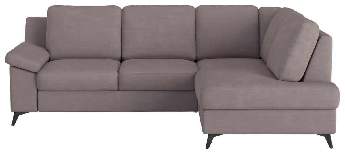 Ecksofa Boom, Taupe S: 242x170 Cm - Taupe/Schwarz, KONVENTIONELL, Textil (242/170cm) - Cotta