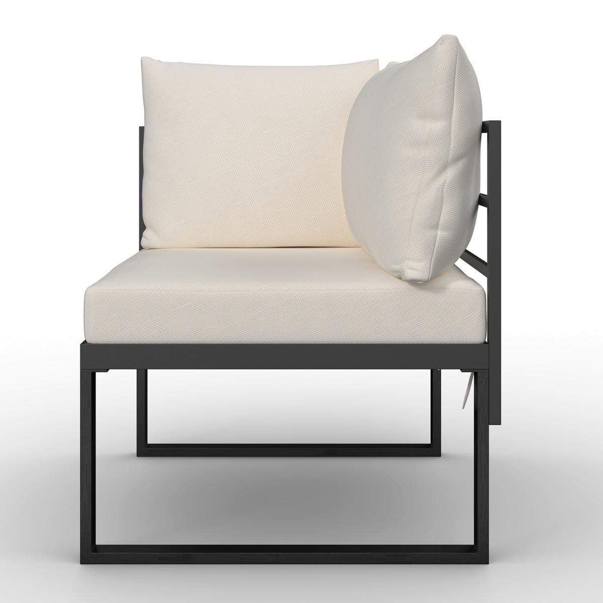 TERASOVÁ SEDACIA SÚPRAVA ADRIANO - čierna/farba akácie, Modern, kov/drevo - Bessagi Garden