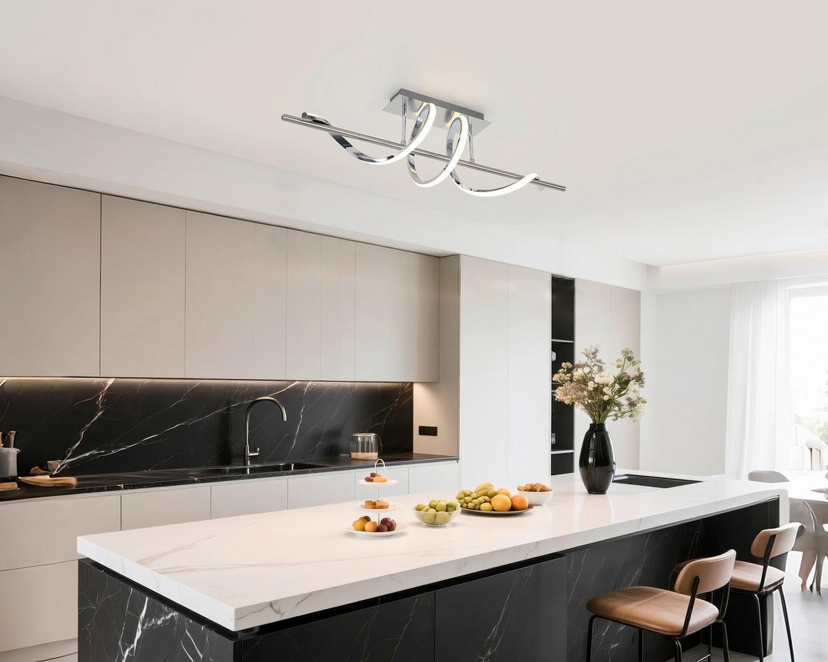 Led-deckenleuchte Josi - Chromfarben/Nickelfarben, Kunststoff/Metall (20/80/26,5cm) - Luca Bessoni