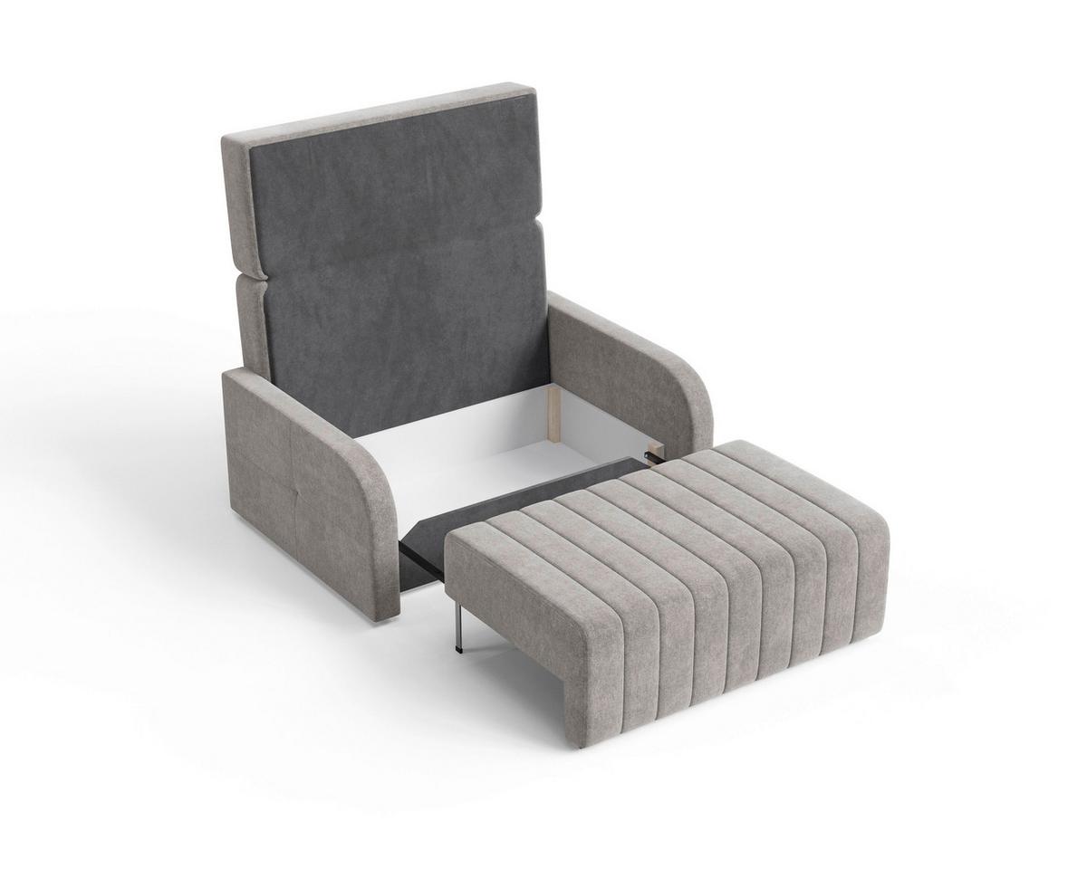 Schlafsofa Alaska Grau, B: 141 cm - Schwarz/Grau, Design, Textil (141/90/104cm) - MID.YOU