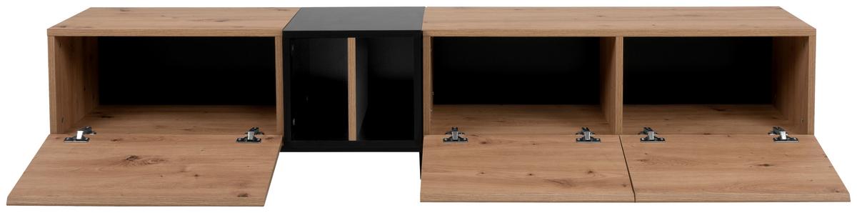 TV-Element Nola B: 195 cm Eiche Dekor/Schwarz - Eichefarben/Schwarz, KONVENTIONELL, Holzwerkstoff (195/48/37cm) - MID.YOU