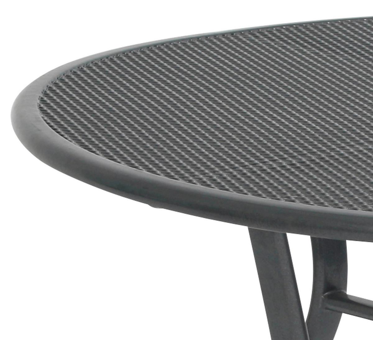 Gartentisch Toulouse Stahl Ø 80 cm - Grau, Basics, Metall (80/80/74cm) - Gardenson