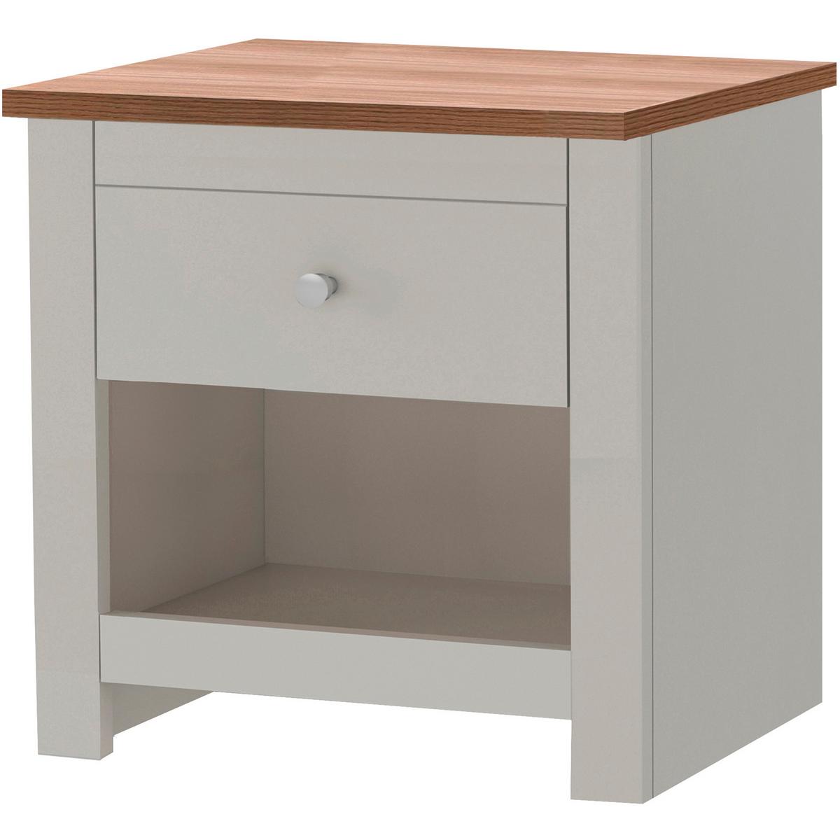 Nachttisch Emerald Creme B: 45 Cm - Eichefarben/Creme, Design, Holzwerkstoff (45/46/35cm) - MID.YOU