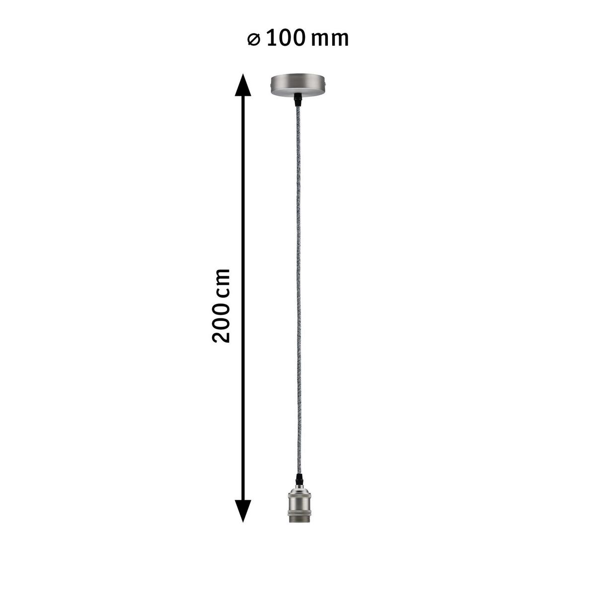 Hängeleuchten H: 200 cm 1-Flammig, Metall Grau - Basics (10,0/200cm) - Paulmann