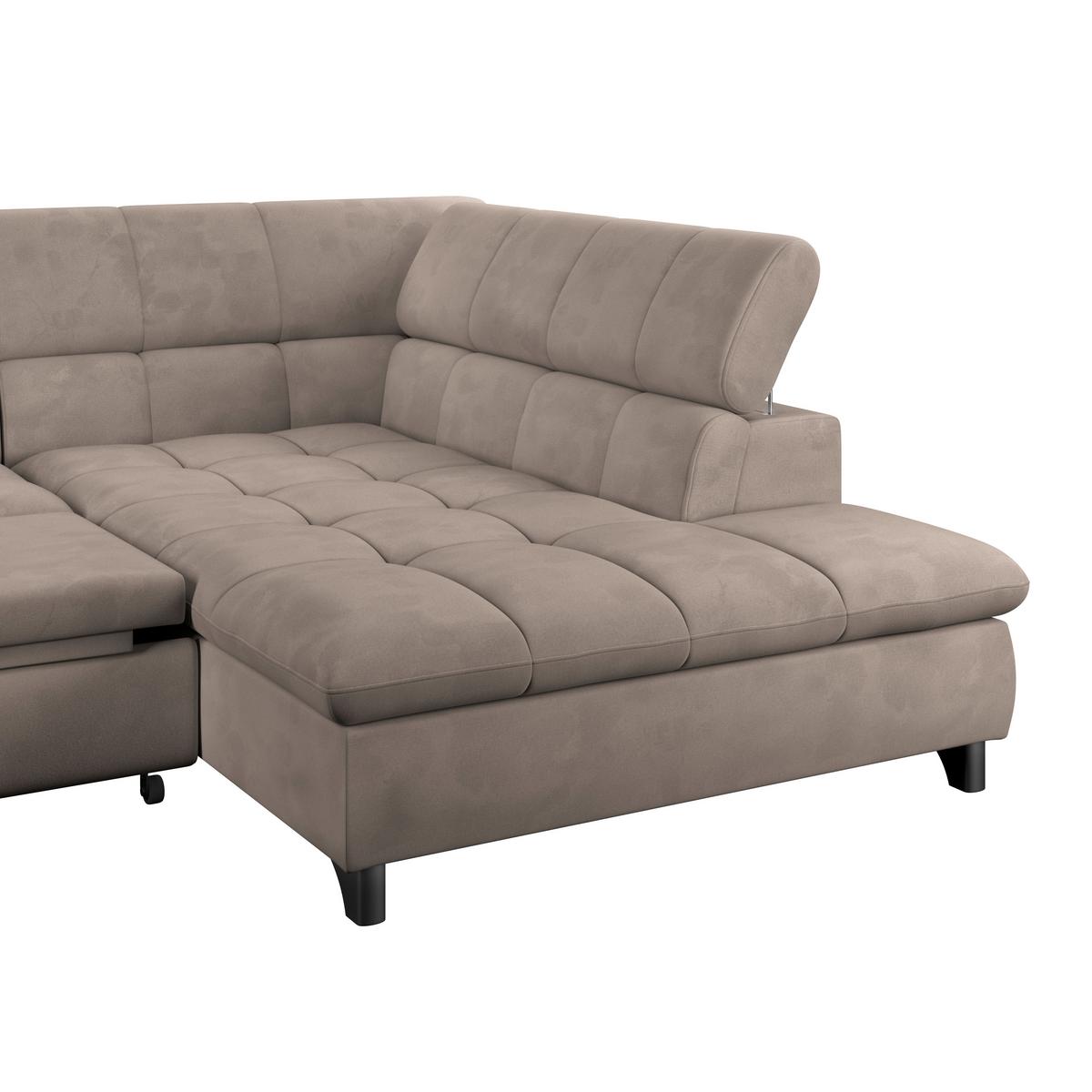 Ecksofa Gemini Grau, B; 312cm - Chromfarben/Beige, KONVENTIONELL, Textil (312/234cm)