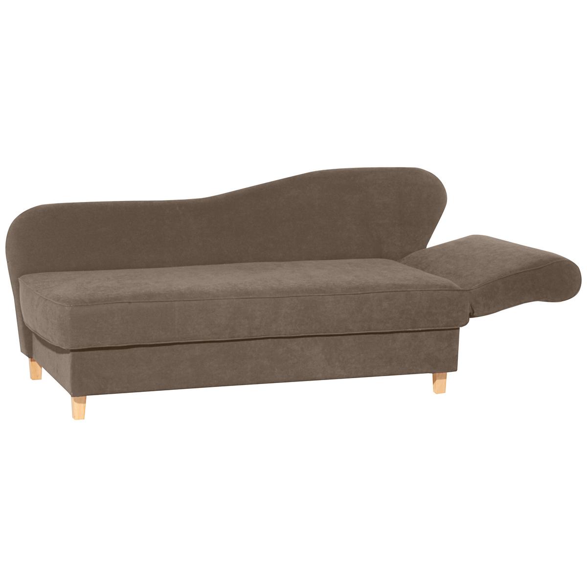 Recamiere Selma Sahara Rechts mit Bettkasten+schlaffunktion - Hellbraun/Buchefarben, Design, Textil (190/88/82cm) - Max Winzer