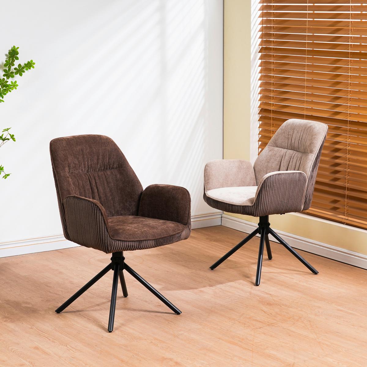 Armlehnstuhl Oulo Beige/Dunkelbraun B: 60 cm - Dunkelbraun/Beige, MODERN, Textil/Metall (60/89/65cm) - Livetastic