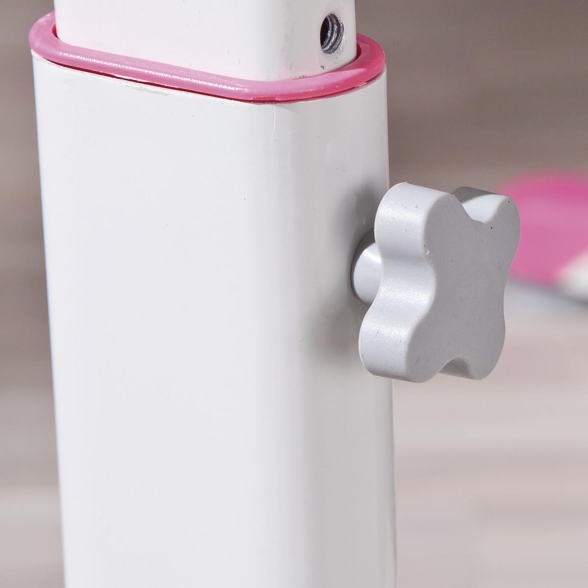 Jugendschreibtisch Neigbar B 66cm H 84cm Weiß, Grün - Pink/Weiß, KONVENTIONELL, Holzwerkstoff/Metall (100/66/69-84cm) - MID.YOU