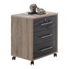 Rollcontainer Anthrazit/Eiche Office Edition 44x58x40 cm - Anthrazit Hochglanz/Sonoma Eiche, MODERN, Holzwerkstoff/Kunststoff (44/58/40cm) - MID.YOU