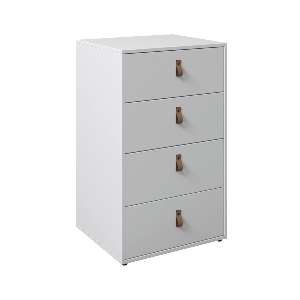 Komoda Mick - bílá/černá, Moderní, kompozitní dřevo/plast (46/77/40cm) - Modern Living