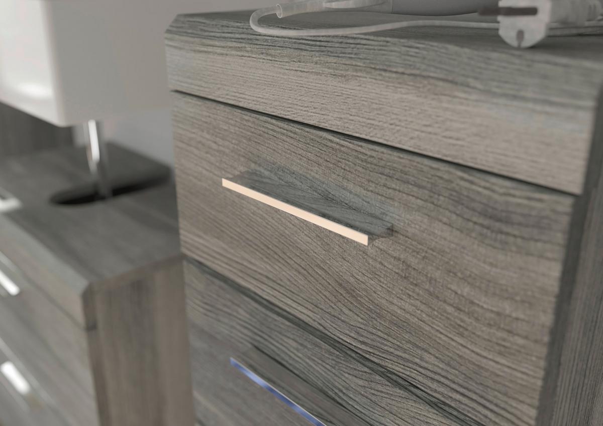 Badezimmer Unterschrank Soul Bxh 37x88 Cm - Silbereichenfarben, MODERN, Holzwerkstoff (37/88/31cm) - MID.YOU