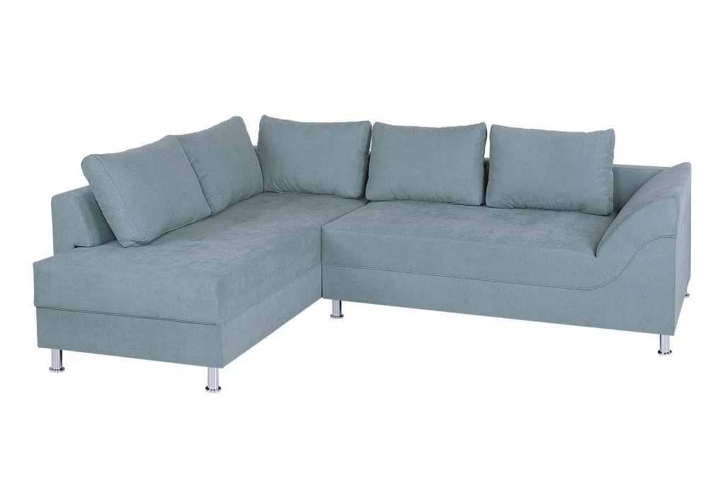 Rohová sedačka BERN, oboustranná, mátově zelená - černá/mátově zelená, Basics, kompozitní dřevo/textil (200/267cm) - P & B