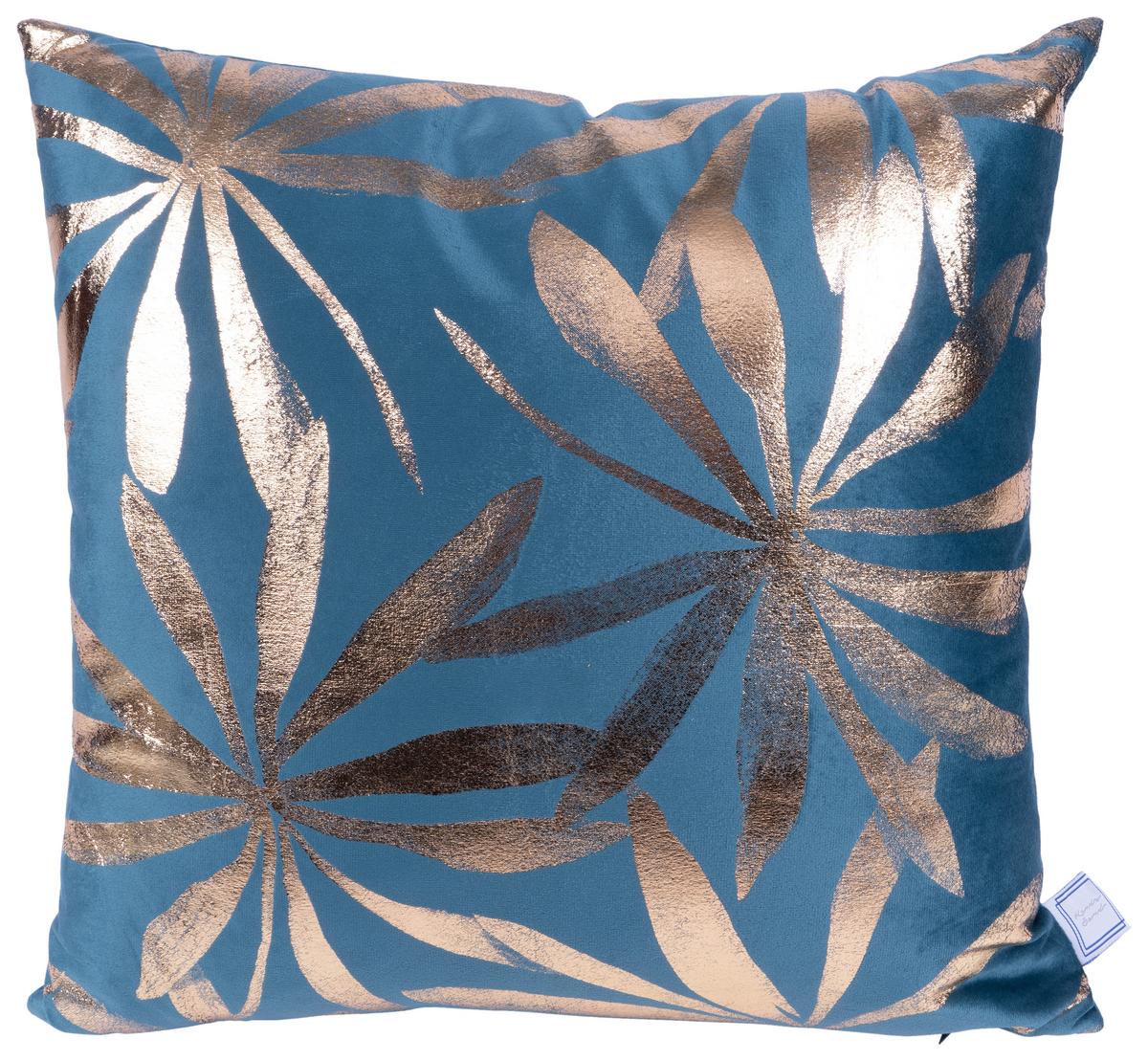 Zierkissen Prisma 30/45x50/45 cm Polyester Goldfarben/Petrol - Goldfarben/Petrol, KONVENTIONELL, Textil (30x45/50x45cm)
