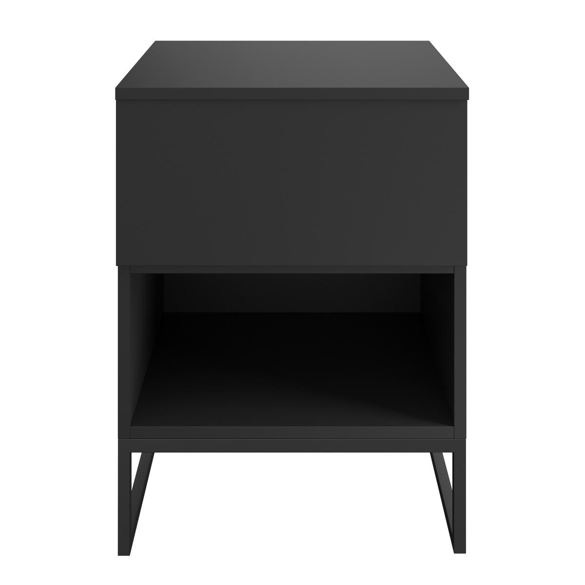 Nachtkästchen Unit In Anthrazitmit 1 Lade - Anthrazit/Anthrazit Hochglanz, MODERN, Holzwerkstoff (454/61/42cm) - Ondega