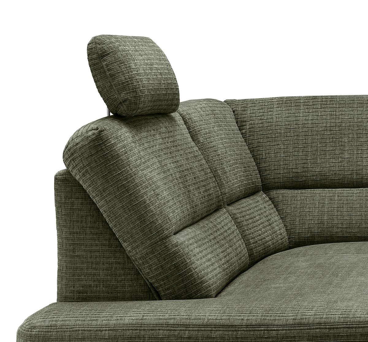 Ecksofa Cavoli Olivgrün Relaxfunktion S: 190x266 Cm - Schwarz/Olivgrün, MODERN, Textil (190/266cm) - Livetastic