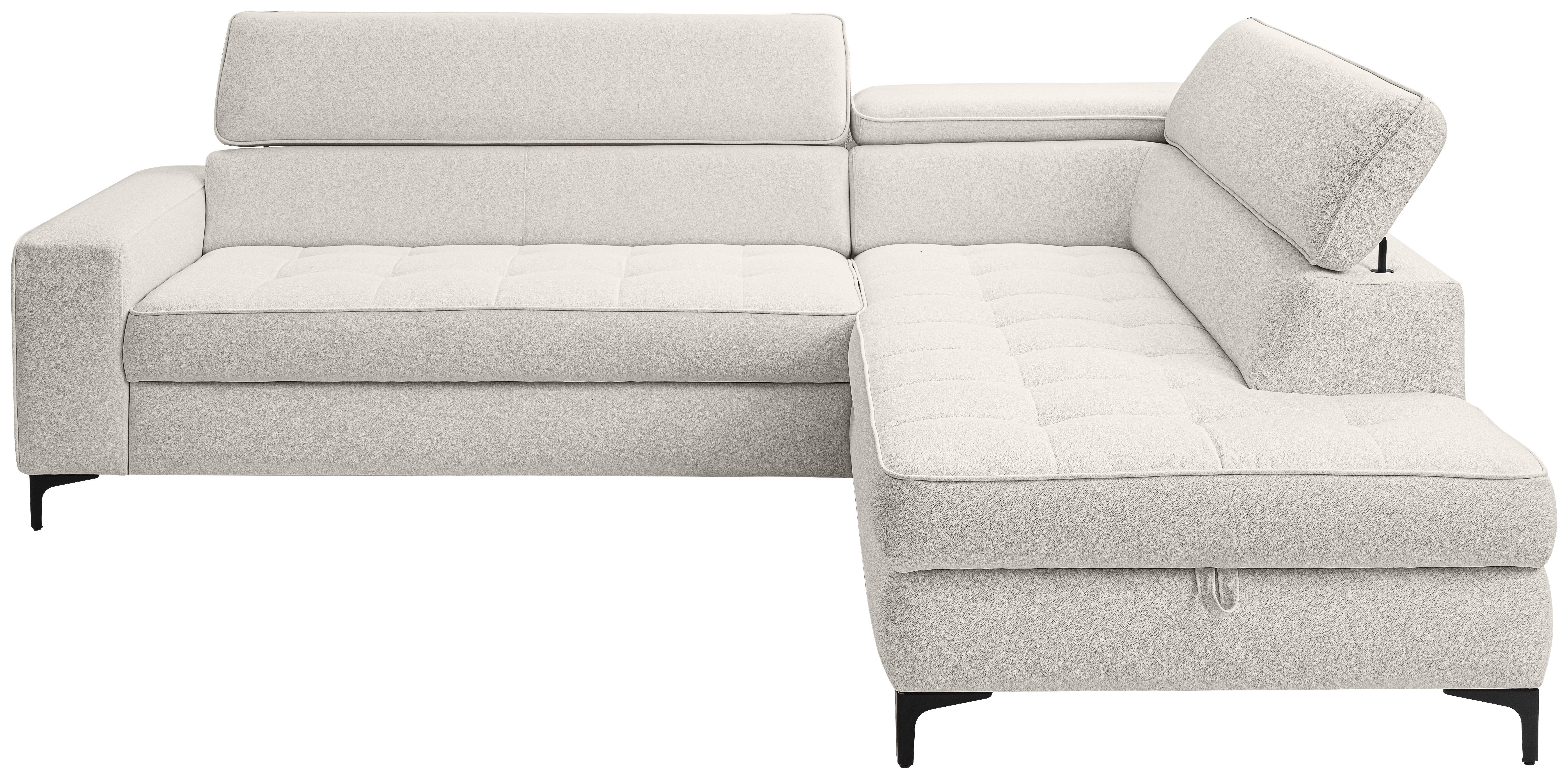 Ecksofa Nala Hellgrau S: 251x203cm - Hellgrau/Schwarz, Design, Textil (251/203cm) - MID.YOU