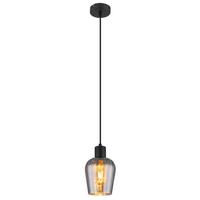 HÄNGELEUCHTE Exkl. 1xE27 40W - Schwarz/Grau, Basics, Glas/Kunststoff (13,5/150cm) - Globo