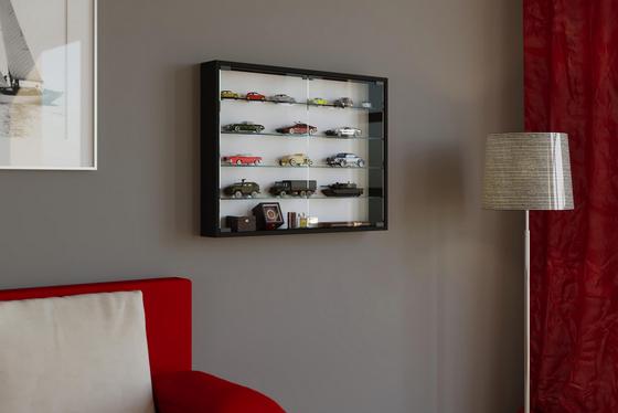 Vitrine MANDOSA in Schwarz Hängevitrine