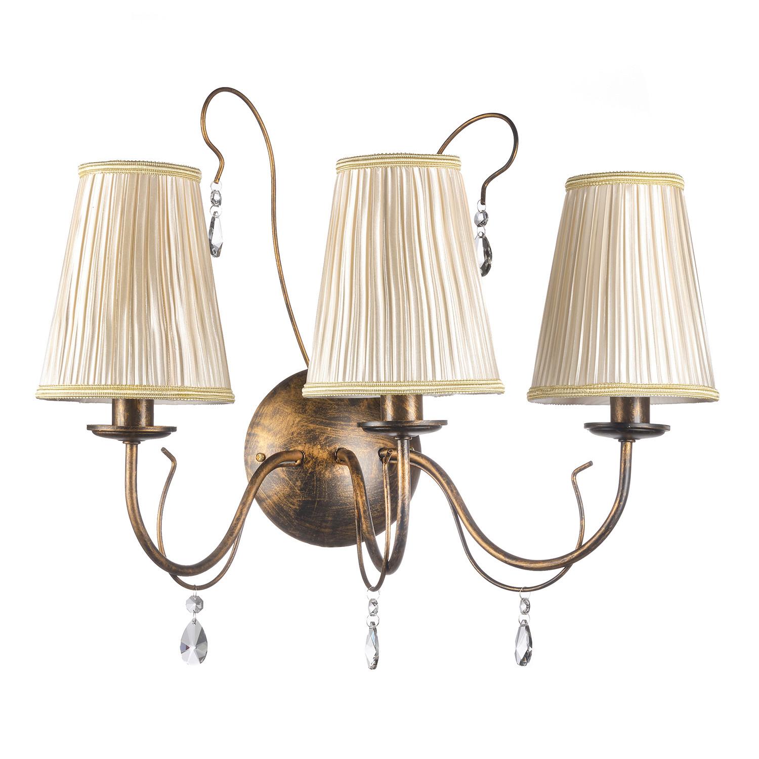Wandleuchte Delia Cognac L: 56 cm 6w - Cognac, KONVENTIONELL, Glas/Textil (56/37/40cm)