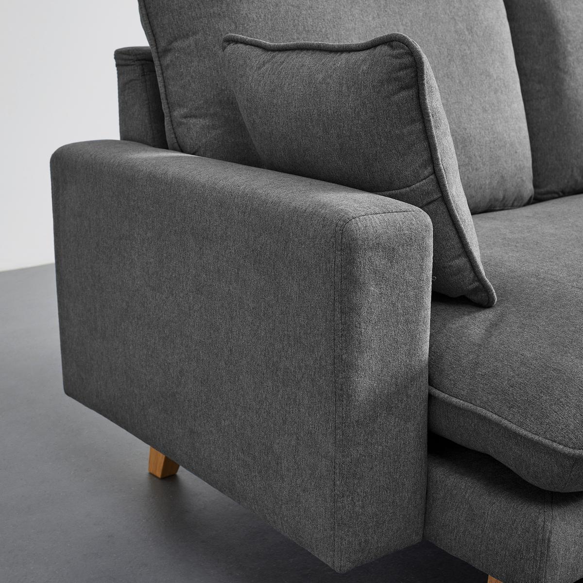 Sedací souprava ILLA, tmavě šedá - tmavě šedá/barvy buku, Moderní, dřevo/textil (154/82/155cm) - Bessagi Home
