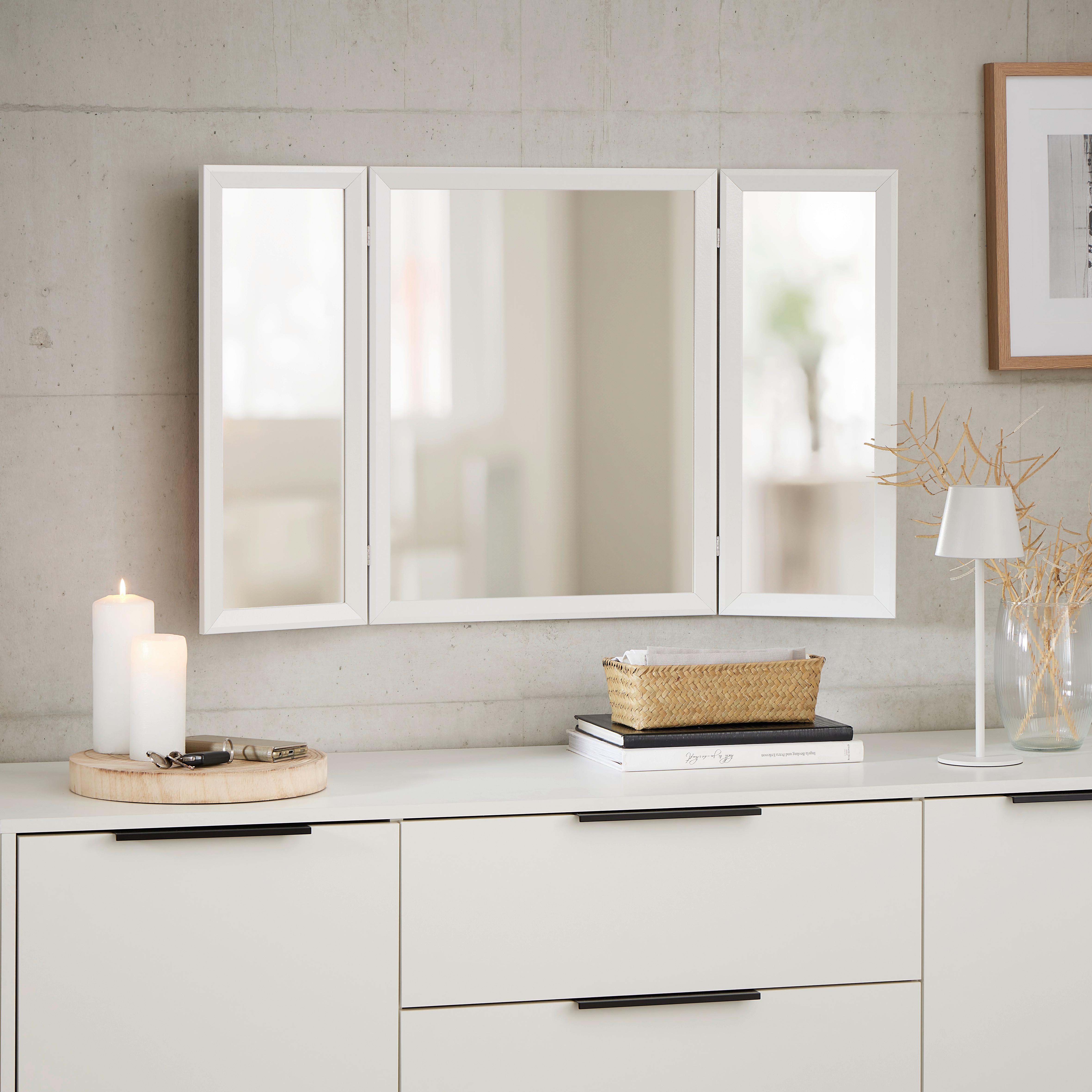 Spiegel Mia Trio - Schwarz/Weiß, MODERN, Glas/Kunststoff (97/60cm)