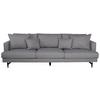 3-Sitzer-Sofa Sofia - Schwarz/Grau, Design, Holz/Kunststoff (260/86/88cm) - Livetastic