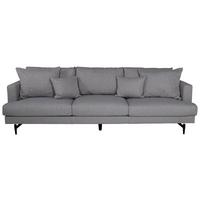 3-Sitzer-Sofa Sofia - Schwarz/Grau, Design, Holz/Kunststoff (260/86/88cm) - Livetastic