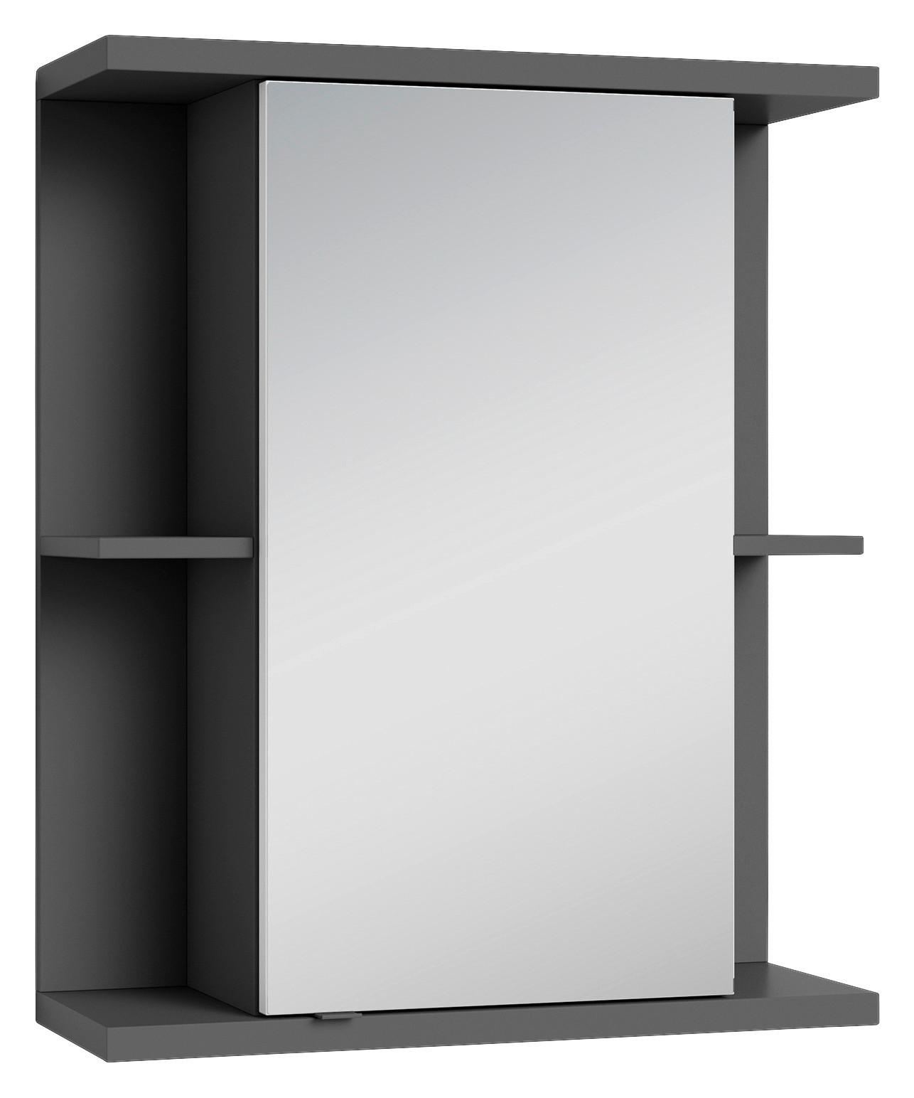 Spiegelschrank Nebraska BHT: 60x70x25 cm Anthrazit - Anthrazit, MODERN, Glas/Holzwerkstoff (60/70/25cm) - MID.YOU