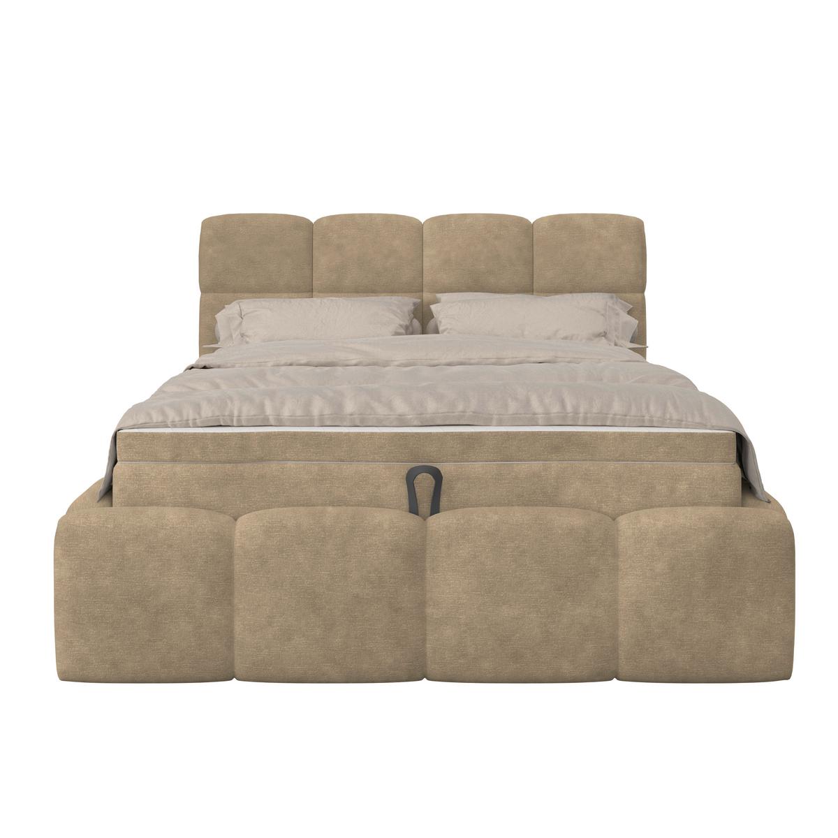 Polsterbett Noe Braun 140x200 cm - Schwarz/Braun, Trend, Textil/Metall (140/200cm)