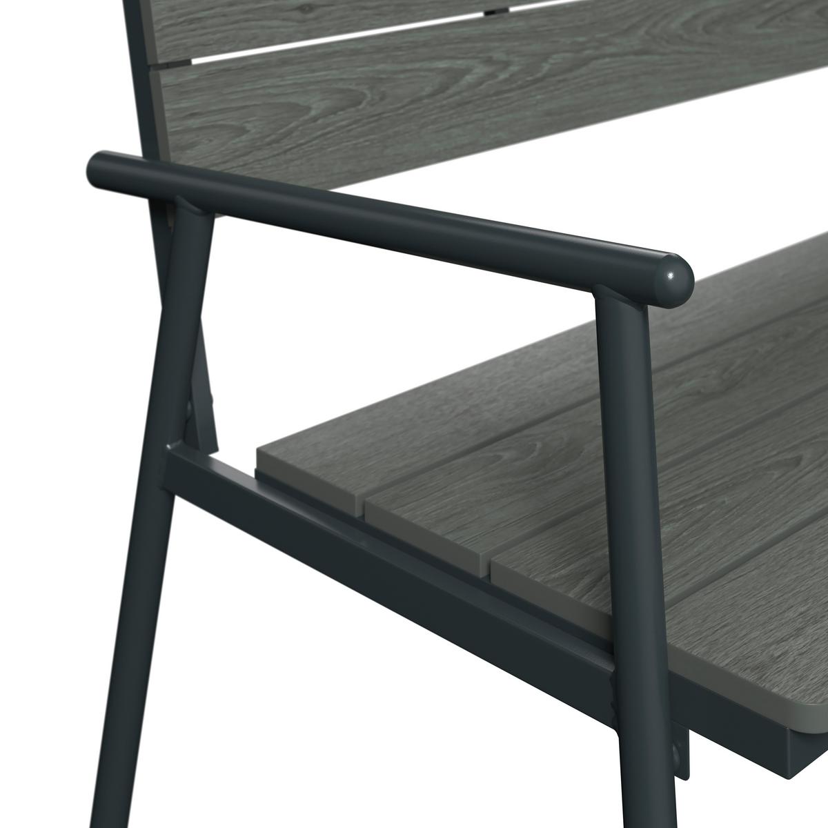 Gartenbank Marbella - Schwarz/Grau, MODERN, Kunststoff/Metall (116/58/85cm) - Beldano