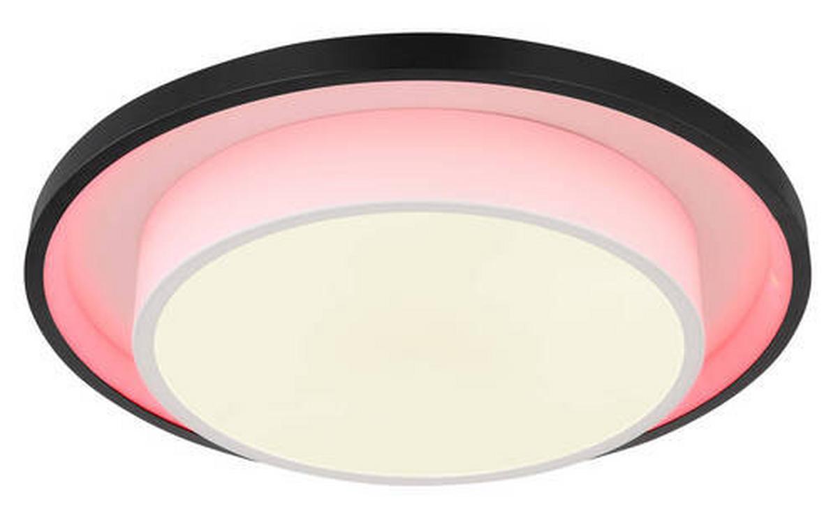 Led Mennyezeti Lámpa 41390-21 - fekete/opál, Design, műanyag/fém (39,5/5cm) - Globo