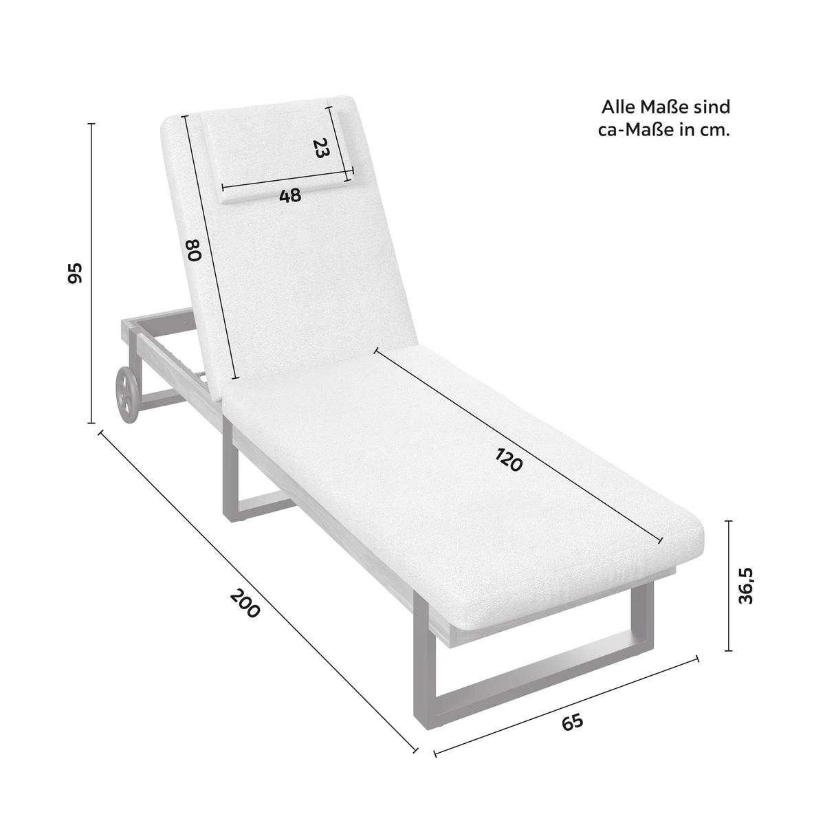 ZAHRADNÍ LEHÁTKO ELENYI - šedá, Moderní, kov/dřevo (65/95/200cm) - Bessagi Garden
