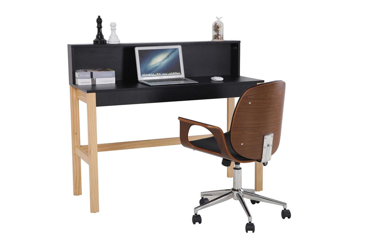 Schreibtisch Naturfarben, Schwarz L: 120cm - Schwarz/Naturfarben, Design, Holz/Holzwerkstoff (120/45/101cm) - Livetastic