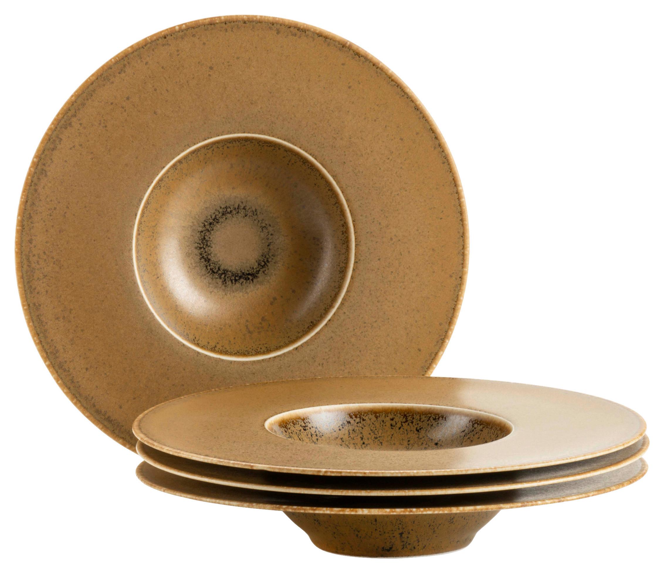 Tellerset Grumpy Goldfarben, 4-Teilig - Goldfarben, Trend, Keramik (25cm) - Mäser