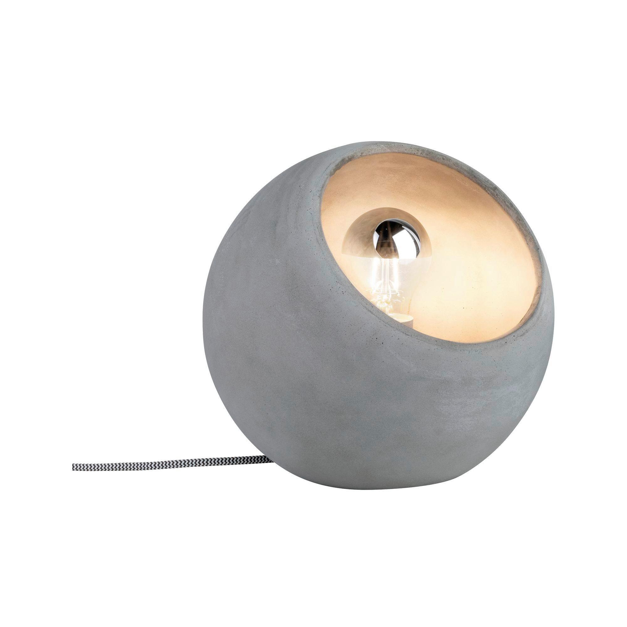 Tischlampe Ingram Dimmbar Grau Mit Schnurschalter - Grau, Design, Stein (23cm) - Paulmann