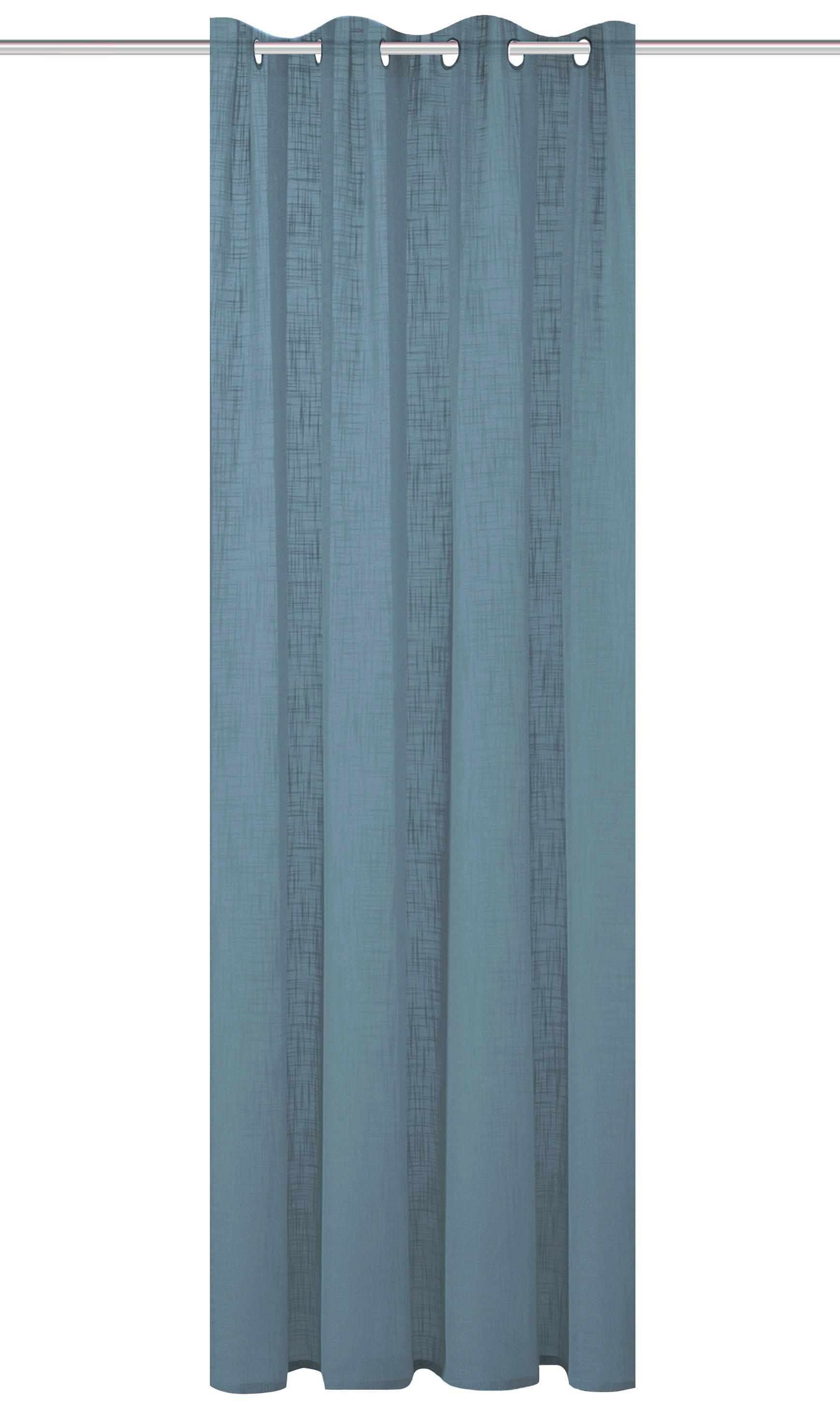 Ösenvorhang Softy 2er Set - Blau, Basics, Textil (140/245cm)