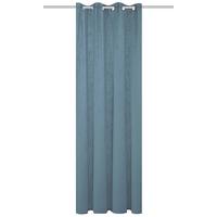 Ösenvorhang Softy 2er Set - Blau, Basics, Textil (140/245cm)