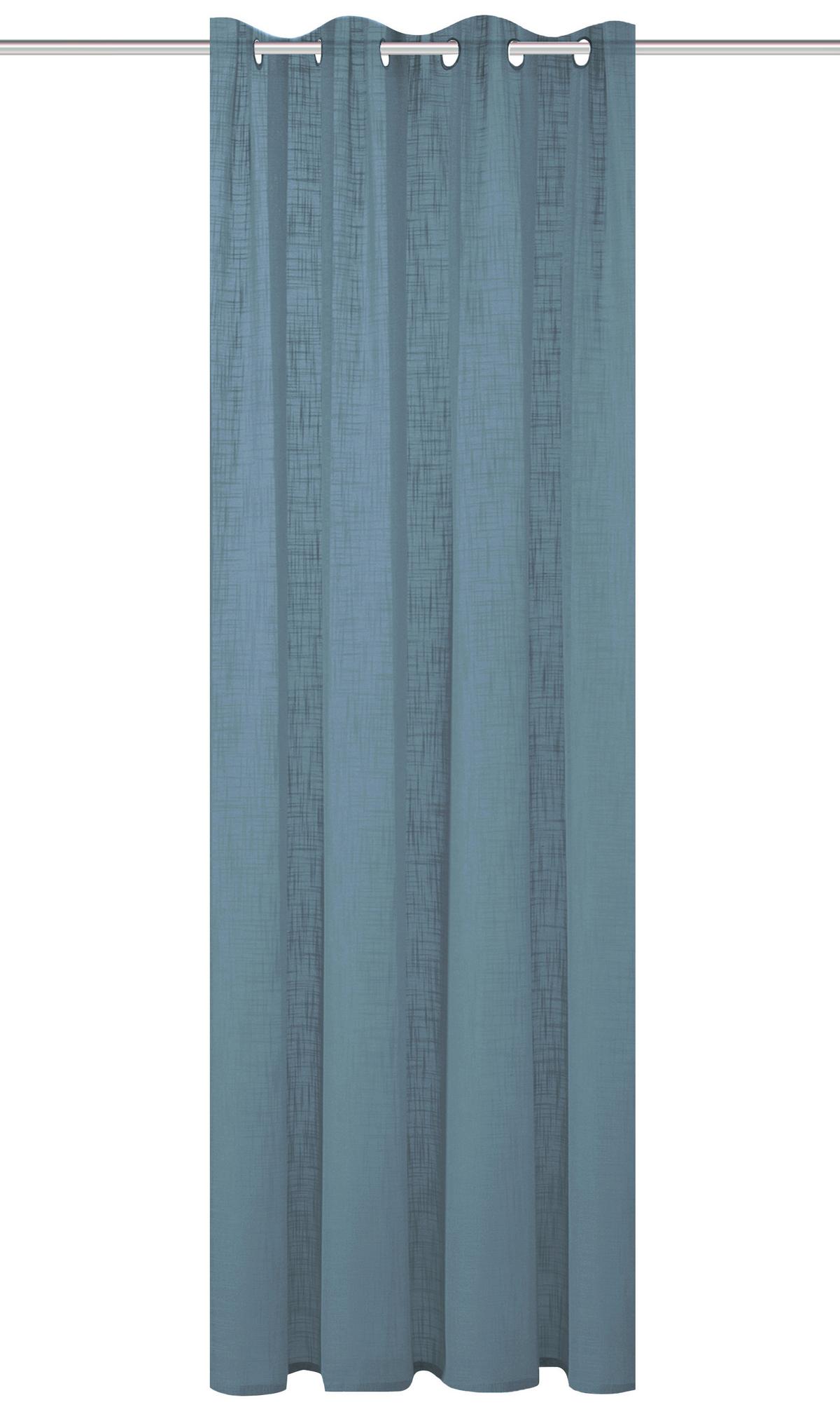 Ösenvorhang Softy 2er Set - Blau, Basics, Textil (140/245cm)