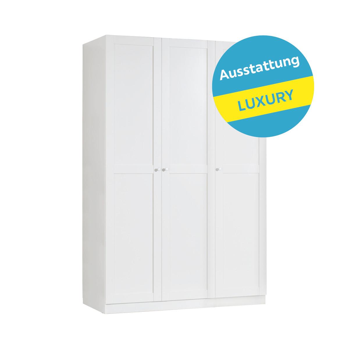 Skriňa UNIT s vybavením luxus, biela, š. 136,7 cm - biela, Modern, kompozitné drevo/plast (136,7/210/58,3cm) - Ondega
