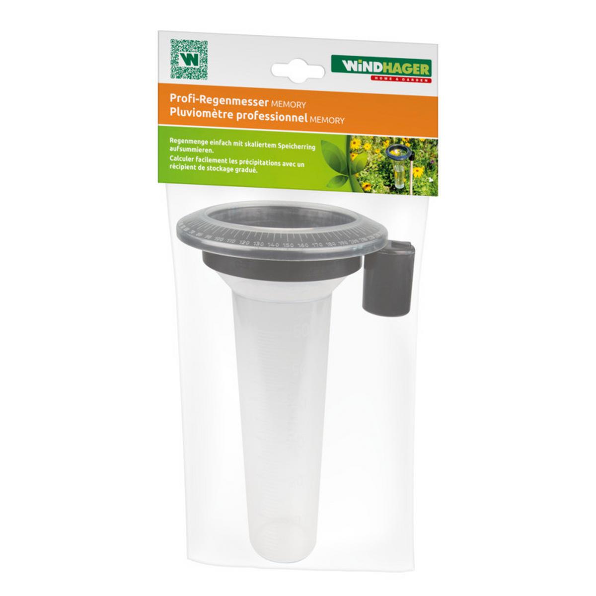 Regenmesser Memory L: 24 Cm - Transparent/Schwarz, Basics, Kunststoff (24cm)