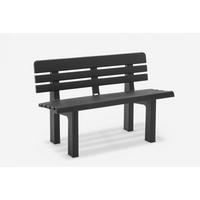Gartenbank Kunststoff 2-Sitzer Genziana - Anthrazit, Basics, Kunststoff (110/71/52cm)