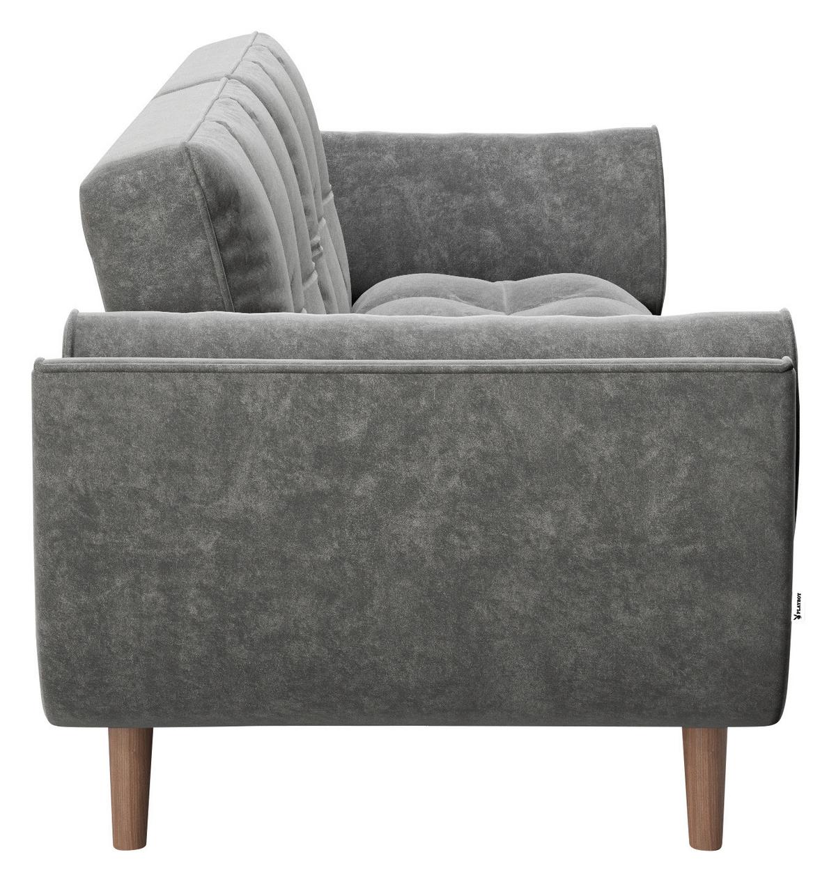 2-Sitzer-Sofa mit Schlaffunkt. Scarlett Anthrazit Samt - Anthrazit, KONVENTIONELL, Textil (215/81,5/84,5cm) - Playboy