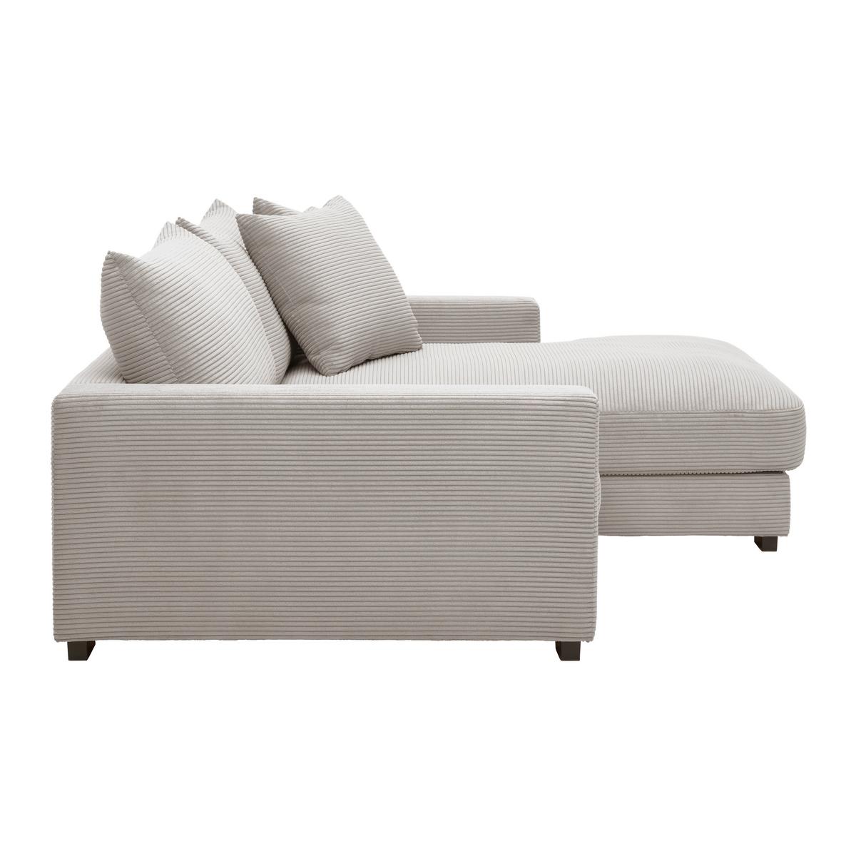 Rohová sedačka PEDRO, pravá, šedohnědý manšestr - šedohnědá, Moderní, textil (265/180cm) - Mömax