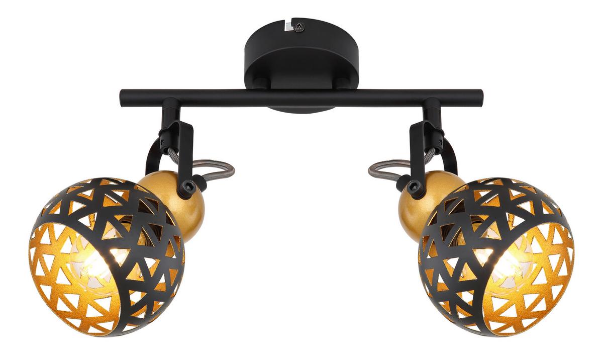 Strahler Sarra 2-flammig Verstellbar L: 25 Cm - Goldfarben/Schwarz, Basics, Metall (25/10/17,5cm) - Globo