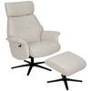 Relaxsesselset Mellow Beige B: 77 cm - Creme/Schwarz, Design, Holz/Textil (77/108/81cm) - Livetastic