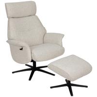 Relaxsesselset Mellow Beige B: 77 cm - Creme/Schwarz, Design, Holz/Textil (77/108/81cm) - Livetastic