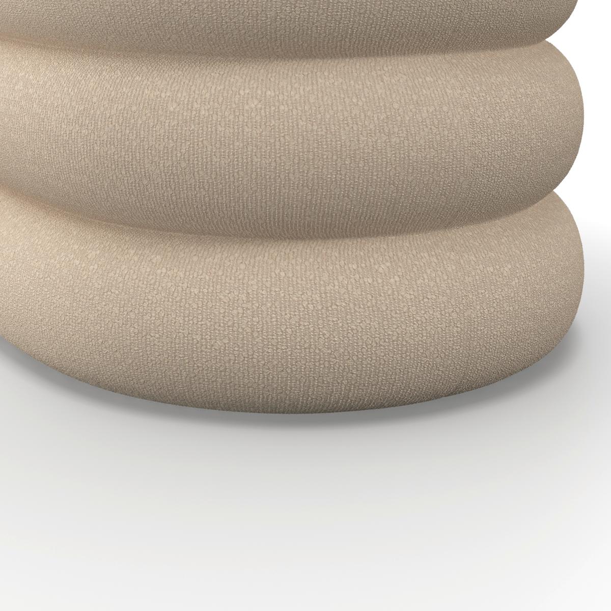 Taburetová lavice LORENA polstrovaná, světle hnědá - hnědá, Moderní, dřevo/textil (110/47/45cm) - Bessagi Home
